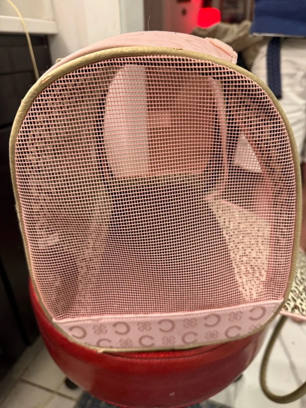 Parisian Pet Pink & Gold Carrier only used 1 time and in excellent condition..